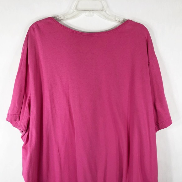 All American Comfort Plus Size 4X Top Pink Short Sleeve Scoop‎ Neck Cotton 1465 - Picture 2 of 5